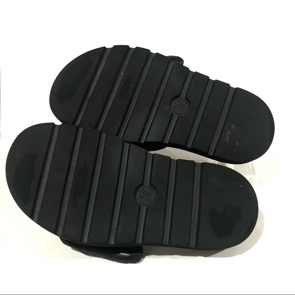 Louis Vuitton HTF Pool Pillow Flat Mules Slides Comfy Black Noir Size 38 - Picture 12 of 13